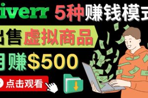 只需下载上传，轻松月赚500美元 – 在FIVERR出售虚拟资源赚钱的5种方法
