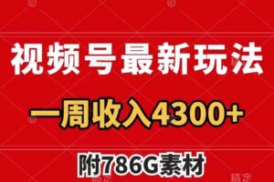 视频号最新玩法 广告收益翻倍 几分钟一个作品 一周变现4300 （附786G素材）