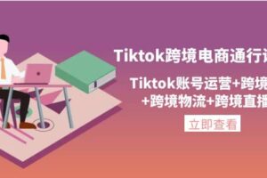 Tiktok跨境电商通行证2.0，Tiktok账号运营 跨境支付 跨境物流 跨境直播等