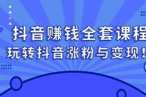 抖音赚钱全套课程，玩转抖音涨粉与变现